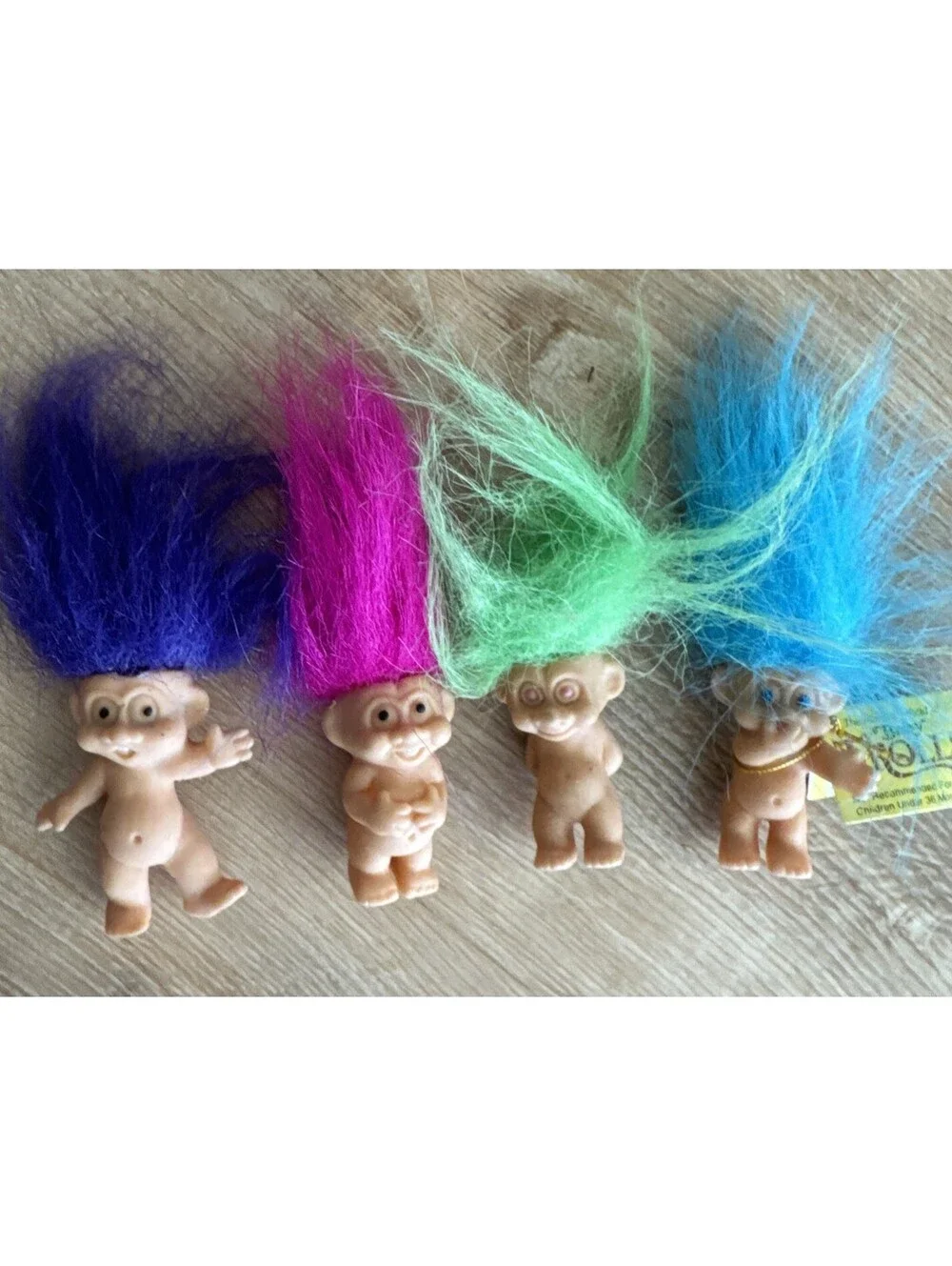 Vintage 1992 Creata Baby Troll Dolls Lot of 4 Mini Trolls 1 Original Tag